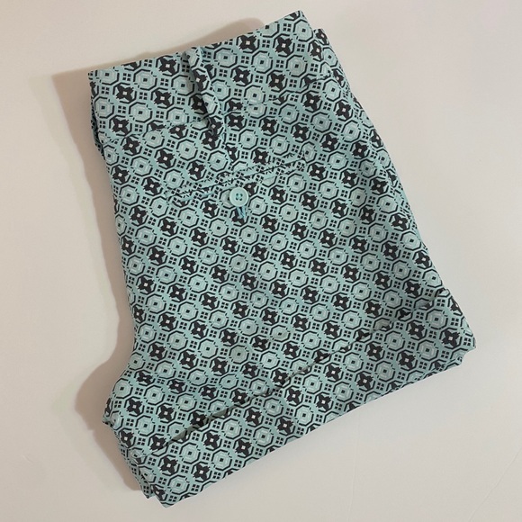 Club Monaco Blue Embroidered Print Shorts - Picture 4 of 8